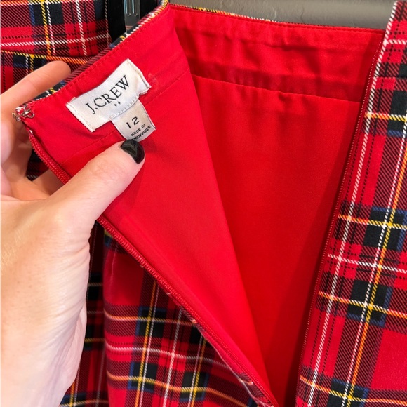 J. crew Factory Red Plaid Pencil Skirt - Picture 3 of 3